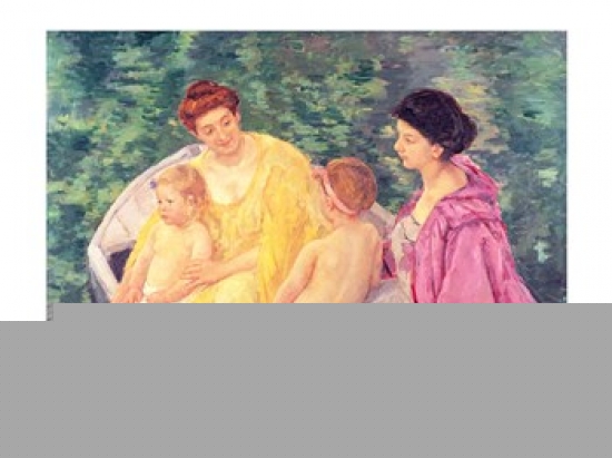 Picture of Posterazzi BALXIR18895 The Swim Or Two Mothers & Their Children on A Boat 1910 Poster Print by Mary Cassatt - 24 x 18 in.