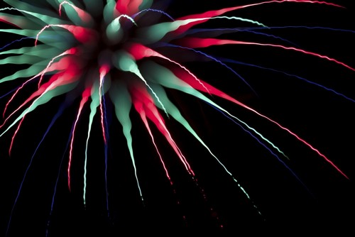 DPI12287975 Abstract Multi-Coloured Firework Burst Using Focus Pull - Twickenham England Poster Print by Nick Dale, 19 x 12