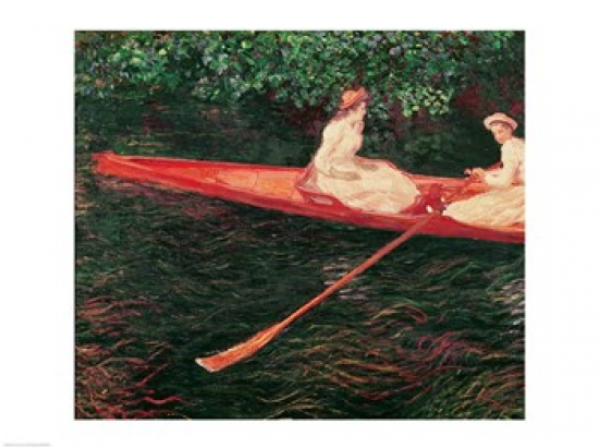 Boating on The Epte C.1890 Poster Print by Claude Monet - 24 x 18 in.