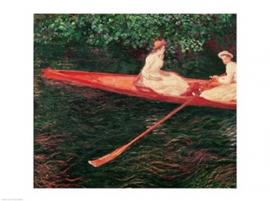 Picture of Posterazzi BALXIR18947LARGE Boating on The Epte C.1890 Poster Print by Claude Monet - 36 x 24 in. - Large