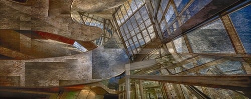 Abstract of Architectural Expression Structural Design Texture Overlay - 34 x 13