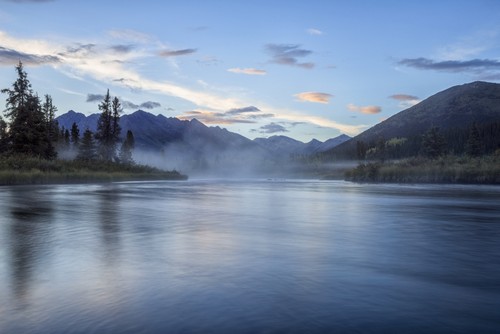 DPI12287355 The Lapie River Flows Through The Wilderness Along The South Canol Road - Yukon Canada Poster Print by Robert Postma, 19 x 12
