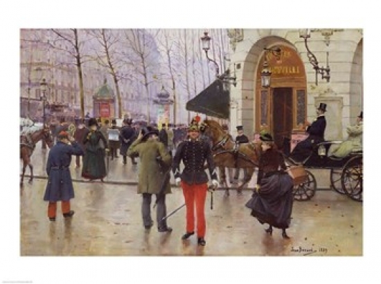 Picture of Posterazzi BALXIR19148LARGE The Boulevard Des Capucines & The Vaudeville Theatre 1889 Poster Print by Jean Beraud - 36 x 24 in. - Large