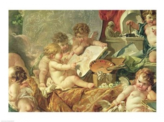 Picture of Posterazzi BALXIR192867LARGE Genius Teaching The Arts 1761 Poster Print by Francois Boucher - 36 x 24 in. - Large