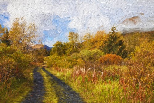 Autumn Scenic Oil Painting Along Chiniak Highway - Kodiak Alaska United States of America Poster Print by Marion Owen, 38 x 24 - Large
