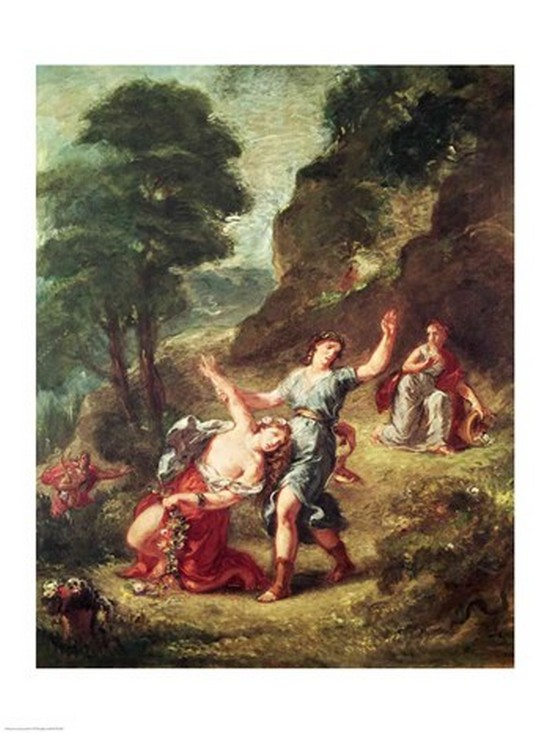 Orpheus & Eurydice Spring From A Series of The Four Seasons 1862 Poster Print by Eugene Delacroix - 18 x 24 in.