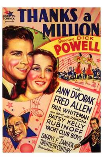 Thanks a Million Movie Poster - 11 x 17 in.