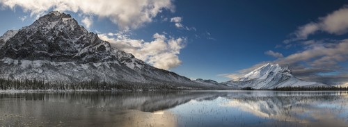 Mt. Dillon & Mt. Sukakpak Reflecting in a Pond in The Brooks Range North of Wiseman Arctic Alaska Winter Poster Print by Carl Johnson, 35 x 13