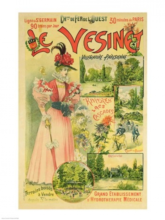 Picture of Posterazzi BALXIR19988LARGE Poster for The Chemins De Fer De LOuest To Le Vesinet Poster Print by Albert Robida - 24 x 36 in. - Large