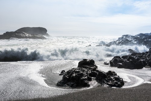 Waves Rolling On Shore - Tofino British Columbia Canada Poster Print by Keith Levit, 38 x 24 - Large