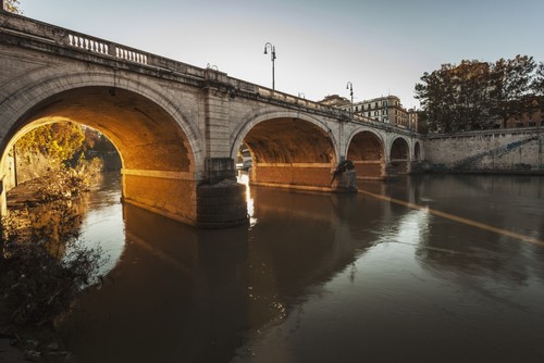Bridge Over A River - Rome Italy Poster Print by Reynold Mainse - 19 x 12