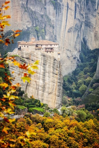 Monastery Rousanou - Meteora Greece Poster Print by Reynold Mainse - 24 x 38 - Large
