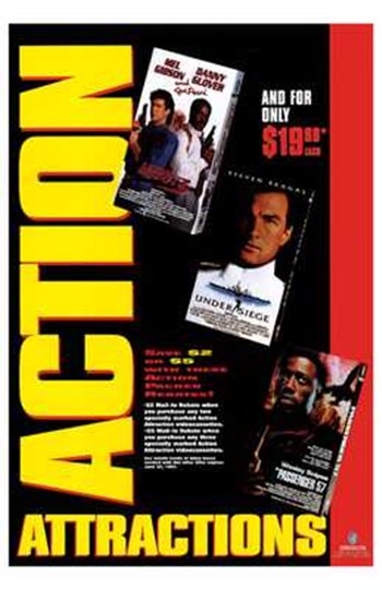 Action Attractions Movie Poster - 11 x 17 in.