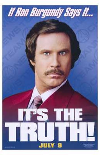 MOV214252 Anchorman the Legend of Ron Burgundy Movie Poster - 11 x 17 in.