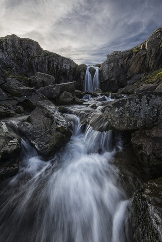 Stream Flows Over A Waterfall Along The Eastern Coast of Iceland - 12 x 18