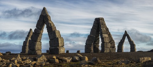 DPI12296517 Arctic Stonehenge Northern Iceland - Iceland Poster Print by Robert Postma, 32 x 14