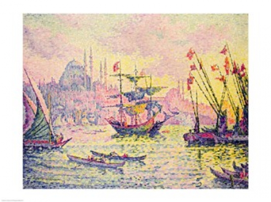 View of Constantinople 1907 Poster Print by Paul Signac - 24 x 18 in.
