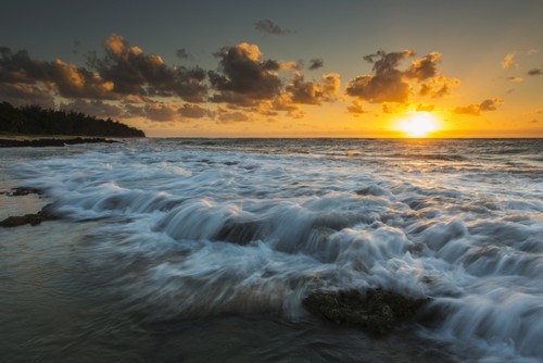 Sunrise & Surf On The East Coast of Kauai - Kauai Hawaii United States of America Poster Print by Carl Johnson - 38 x 24 - Large