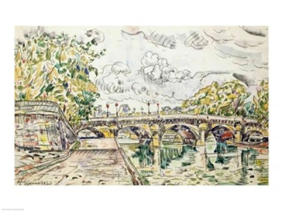 The Pont Neuf Paris 1927 Poster Print by Paul Signac 24 x 18 in.