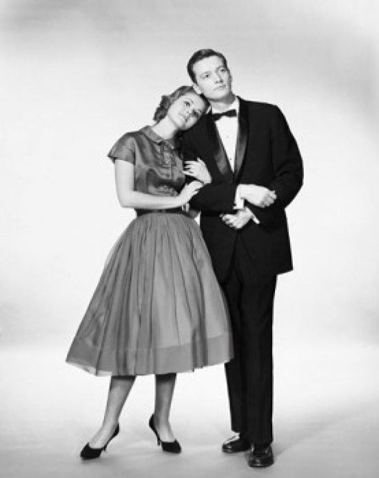 Young Couple Standing Together Poster Print - 18 x 24 in.