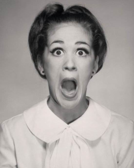 SAL2556446 Portrait of a Young Woman Gasping Poster Print - 18 x 24 in.