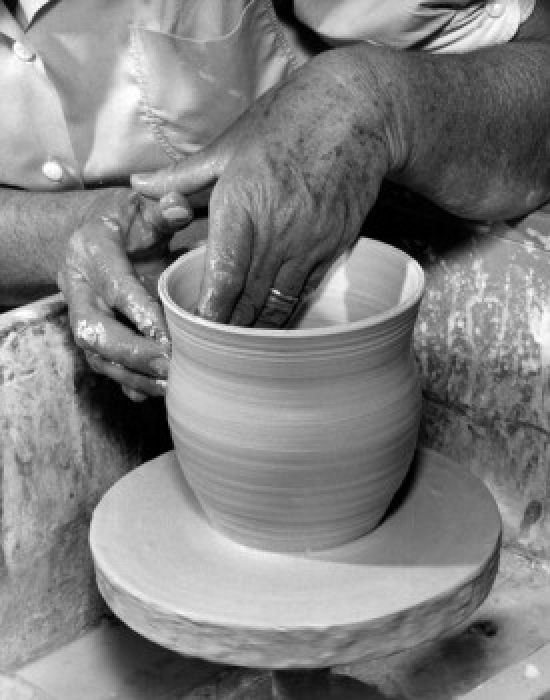 Potter Working on a Pottery Wheel Poster Print - 18 x 24 in.