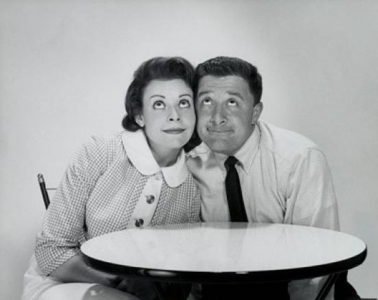 SAL2557617 Close-Up of a Mid Adult Couple Looking Up Poster Print - 18 x 24 in.