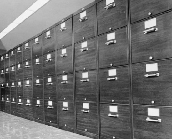 Filing Cabinet in an Office Poster Print - 18 x 24 in.