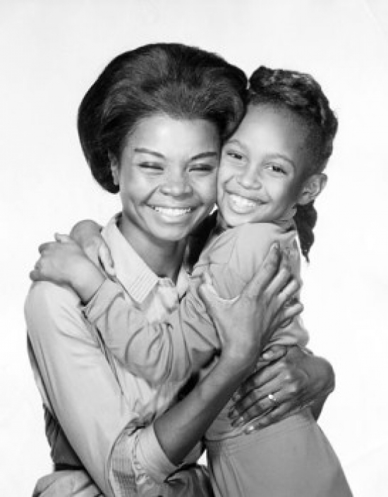 Mother Hugging Her Daughter Poster Print - 18 x 24 in.
