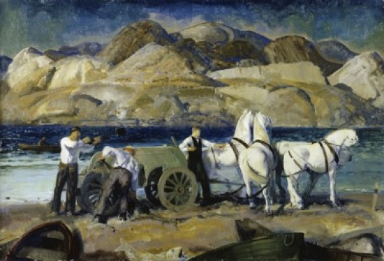 SAL260323 The Sand Team 1917 George Bellows 1882-1925 American Oil on Canvas Brooklyn Museum New York Print - 18 x 24 in.