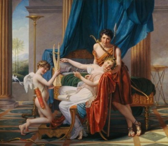 SAL261164 Sappho & Phaon Jacques Louis David 1748-1825 French Hermitage State Museum Leningrad Poster Print - 18 x 24 in.
