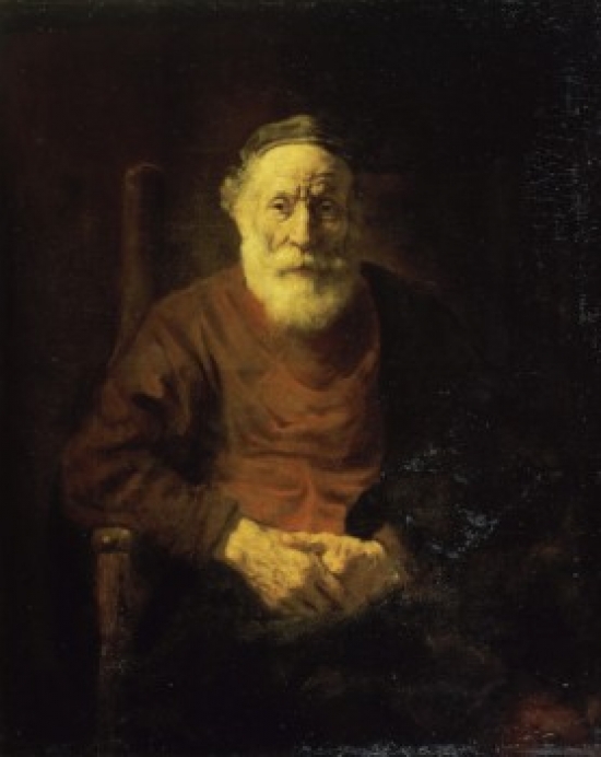 An Old Man in Red Rembrandt Van Rijn 1606-1669 Dutch Hermitage Museum St. Petersburg Poster Print - 18 x 24 in.