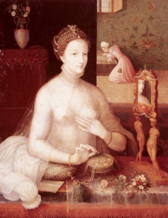 SAL2621543 Portrait of a Woman 16th Century Artist French Worcester Art Museum Worcester Massachusetts Print - 18 x 24 in.