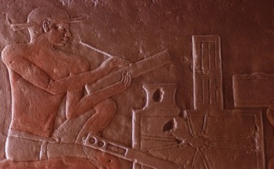 Scribe Taking Inventory Egyptian Art Poster Print - 18 x 24 in.