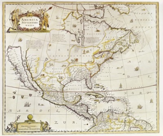North America Ca. 17th C. Maps Poster Print - 18 x 24 in.