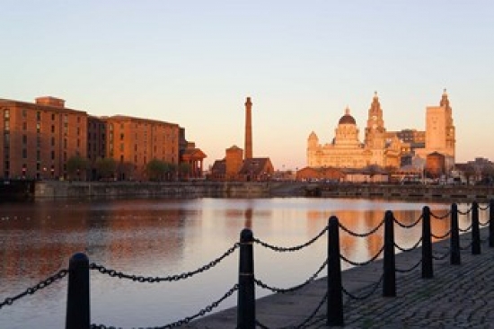 PDDEU33PTH0136 Liver Building From Albert Dock Liverpool Merseyside England Poster Print by Paul Thompson - 35 x 23 in.