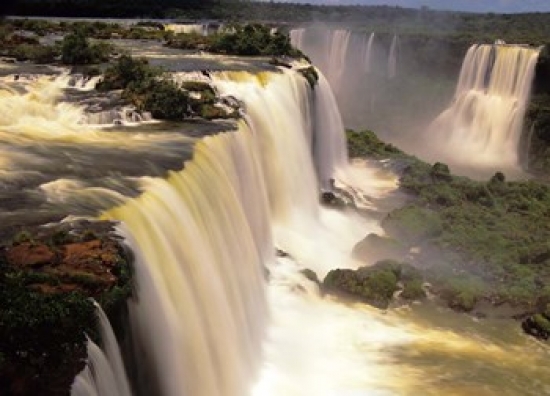 PDDSA04JGI0007 Towering Igwacu Falls Thunders Brazil Poster Print by Jerry Ginsberg - 26 x 19 in.