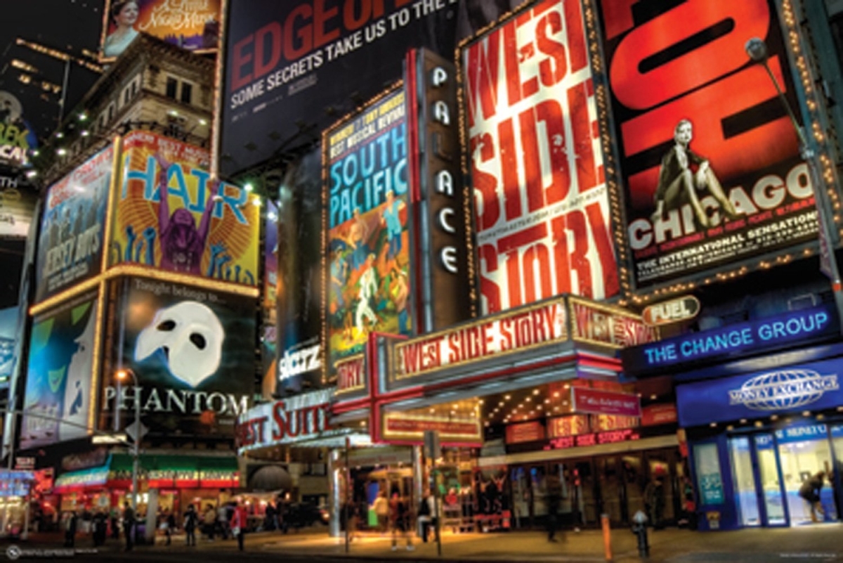 Times Square Theater District Poster Print - 36 x 24 in.