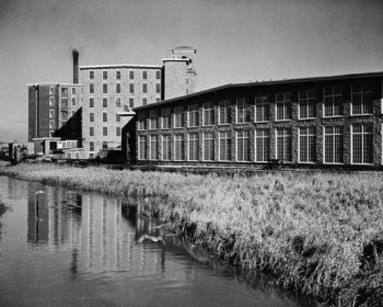 Textile Industry at a Riverside Fall River Massachusetts USA Poster Print - 18 x 24 in.