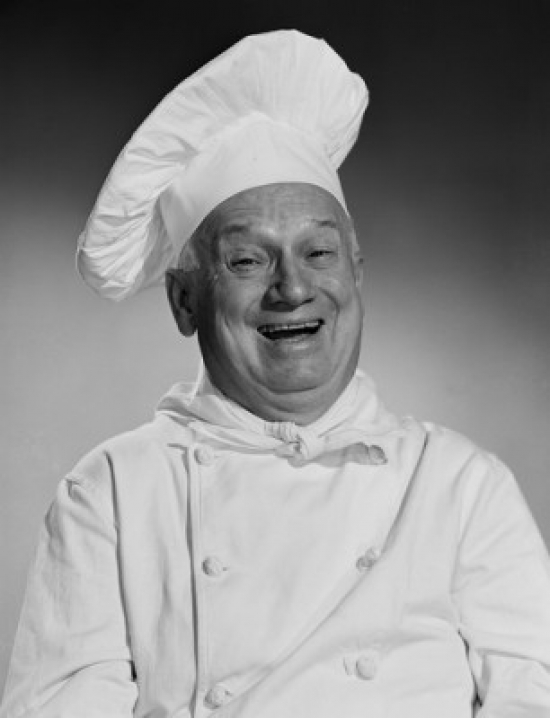 Laughing Mature Chef Poster Print - 18 x 24 in.