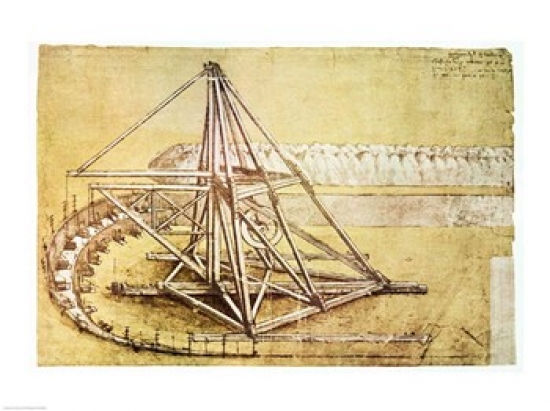 BALLEE60012 Excavating Machine From Codex Atlanticus Poster Print by Leonardo Da Vinci - 24 x 18 in.