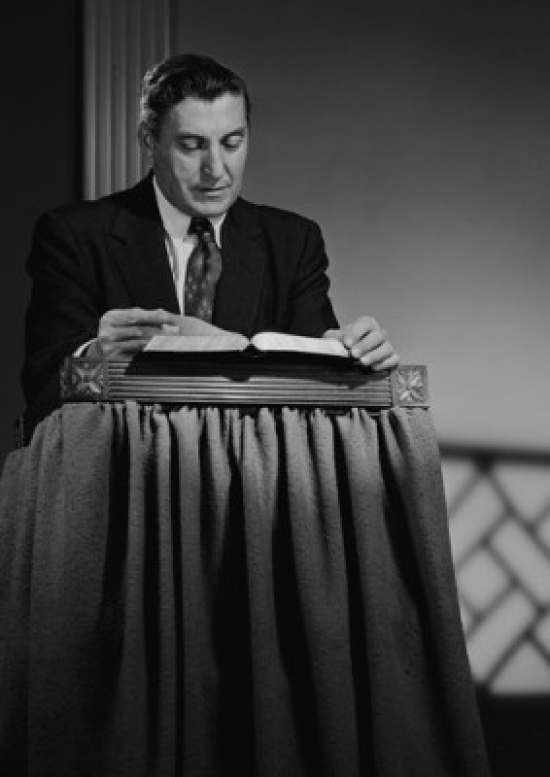 Preacher at Lectern Poster Print - 18 x 24 in.