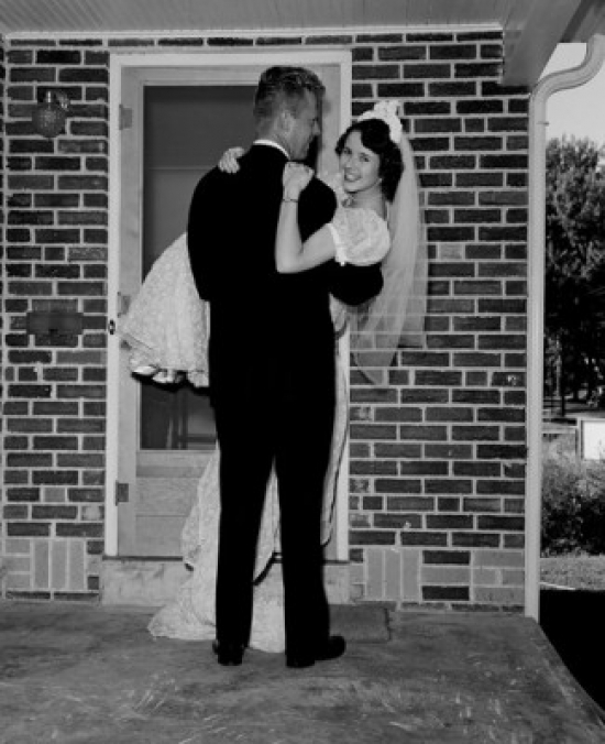 SAL255421151 Groom Carrying Bride Poster Print - 18 x 24 in.