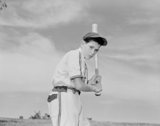 Boy Playing Baseball Poster Print - 18 x 24 in.