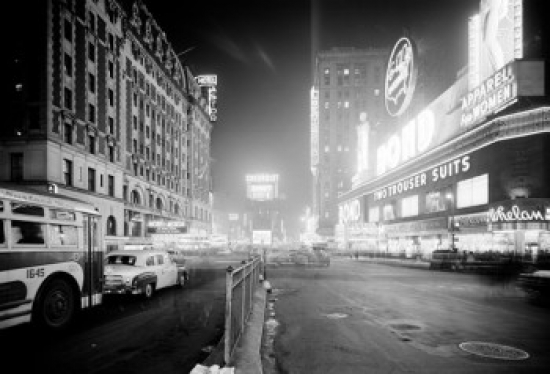 SAL255422482 USA New York City Broadway at Night Looking North on Times Square Poster Print - 18 x 24 in.