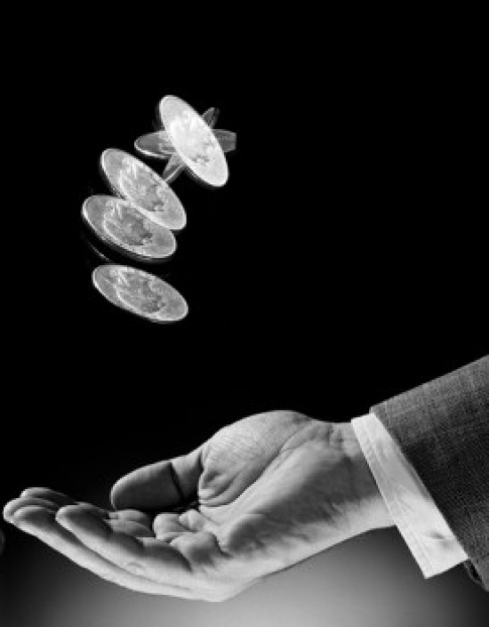 Flipping Coin From Thumb Poster Print - 18 x 24 in.