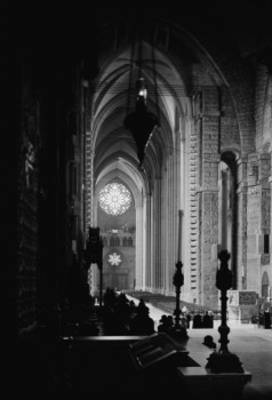 USA New York State New York City Interior of Cathedral of Saint John Divine Poster Print - 18 x 24 in.