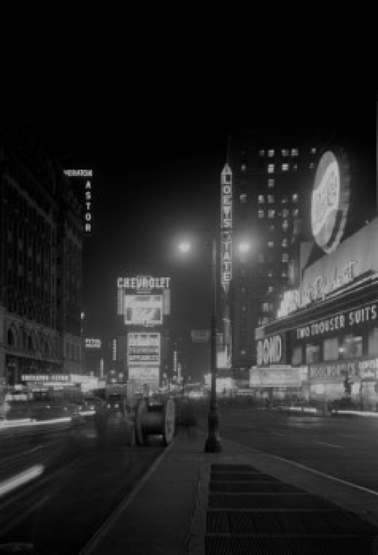 USA New York State New York City Times Square at Night Poster Print