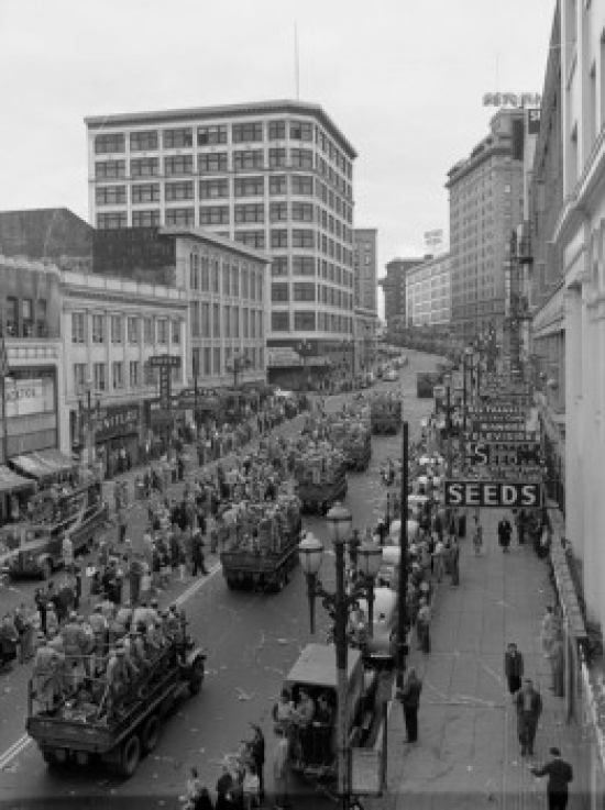 USA Washington Seattle Troops Returning From Korea Poster Print - 18 x 24 in.
