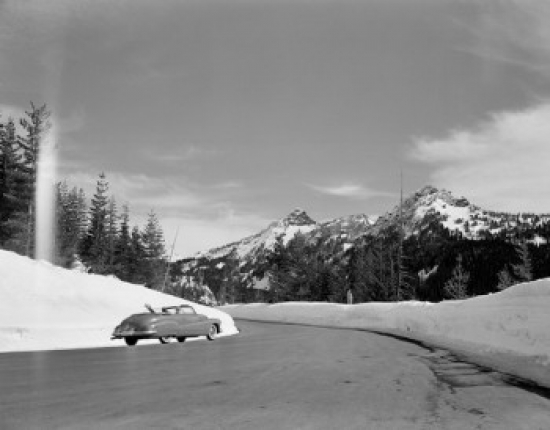 Car on Road in Mountains Poster Print - 18 x 24 in.